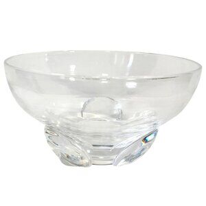 Steuben Bowl Thumbprint Glass Clear Crystal Signed Art Centerpiece 7 inch Luxury